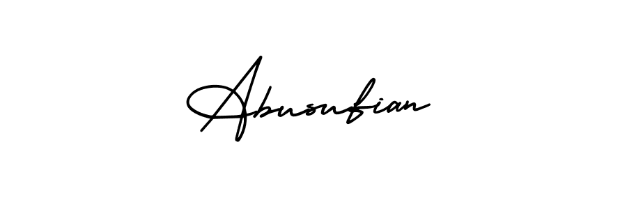 You should practise on your own different ways (AmerikaSignatureDemo-Regular) to write your name (Abusufian) in signature. don't let someone else do it for you. Abusufian signature style 3 images and pictures png