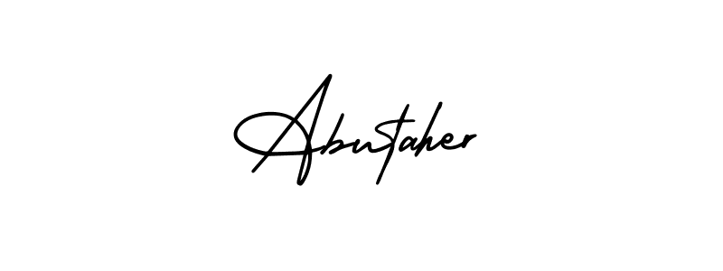 Use a signature maker to create a handwritten signature online. With this signature software, you can design (AmerikaSignatureDemo-Regular) your own signature for name Abutaher. Abutaher signature style 3 images and pictures png