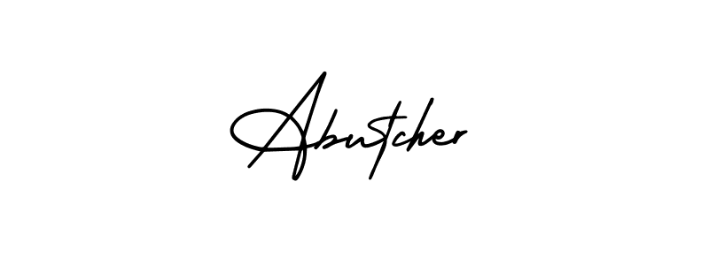 You can use this online signature creator to create a handwritten signature for the name Abutcher. This is the best online autograph maker. Abutcher signature style 3 images and pictures png