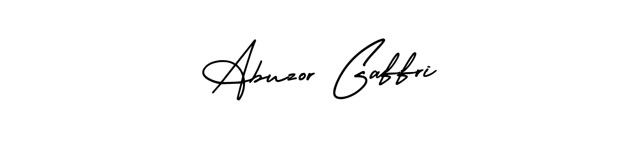 How to make Abuzor Gaffri name signature. Use AmerikaSignatureDemo-Regular style for creating short signs online. This is the latest handwritten sign. Abuzor Gaffri signature style 3 images and pictures png