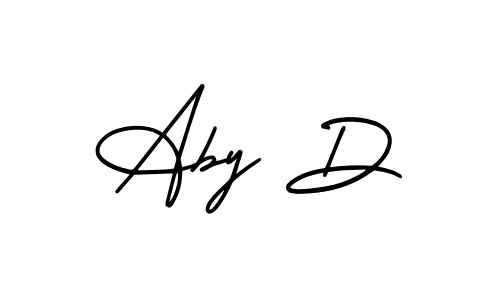 It looks lik you need a new signature style for name Aby D. Design unique handwritten (AmerikaSignatureDemo-Regular) signature with our free signature maker in just a few clicks. Aby D signature style 3 images and pictures png