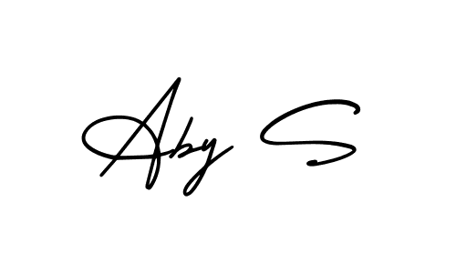 Design your own signature with our free online signature maker. With this signature software, you can create a handwritten (AmerikaSignatureDemo-Regular) signature for name Aby S. Aby S signature style 3 images and pictures png
