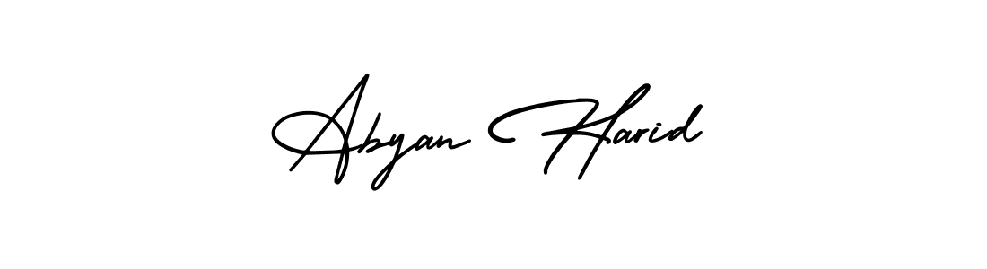 Use a signature maker to create a handwritten signature online. With this signature software, you can design (AmerikaSignatureDemo-Regular) your own signature for name Abyan Harid. Abyan Harid signature style 3 images and pictures png