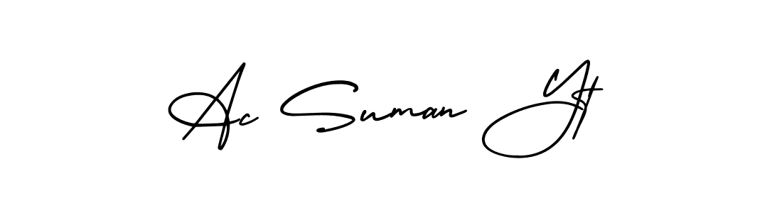 How to Draw Ac Suman Yt signature style? AmerikaSignatureDemo-Regular is a latest design signature styles for name Ac Suman Yt. Ac Suman Yt signature style 3 images and pictures png