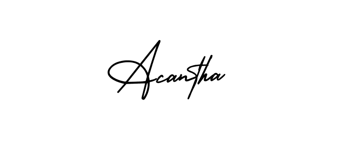 Use a signature maker to create a handwritten signature online. With this signature software, you can design (AmerikaSignatureDemo-Regular) your own signature for name Acantha. Acantha signature style 3 images and pictures png