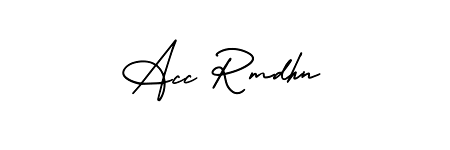 How to make Acc Rmdhn name signature. Use AmerikaSignatureDemo-Regular style for creating short signs online. This is the latest handwritten sign. Acc Rmdhn signature style 3 images and pictures png