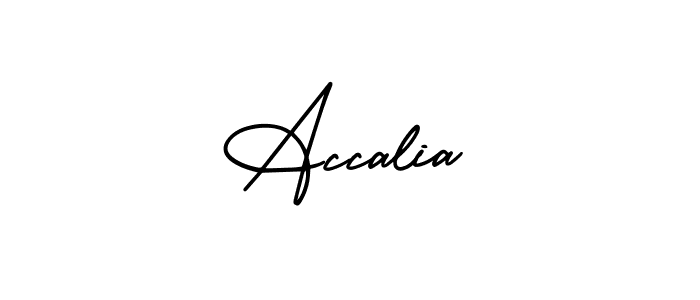 You should practise on your own different ways (AmerikaSignatureDemo-Regular) to write your name (Accalia) in signature. don't let someone else do it for you. Accalia signature style 3 images and pictures png