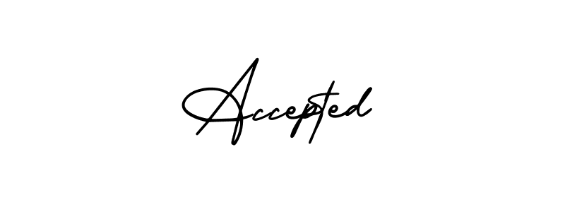 How to make Accepted signature? AmerikaSignatureDemo-Regular is a professional autograph style. Create handwritten signature for Accepted name. Accepted signature style 3 images and pictures png