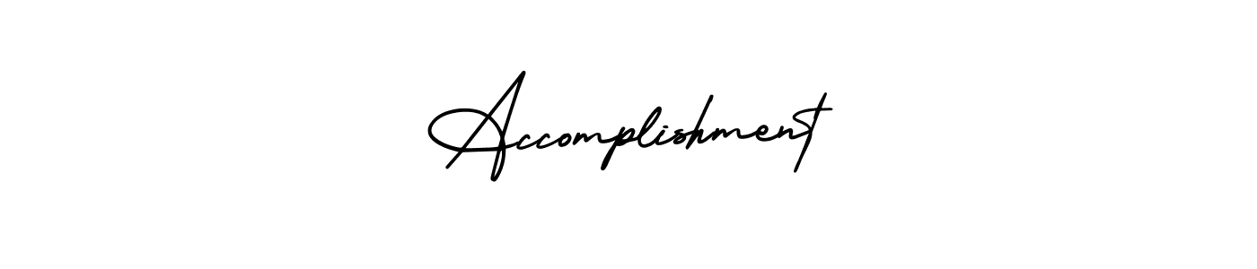 Design your own signature with our free online signature maker. With this signature software, you can create a handwritten (AmerikaSignatureDemo-Regular) signature for name Accomplishment. Accomplishment signature style 3 images and pictures png