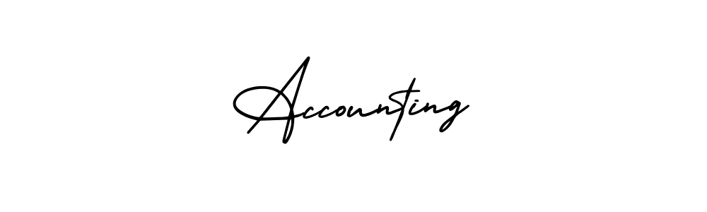 You should practise on your own different ways (AmerikaSignatureDemo-Regular) to write your name (Accounting) in signature. don't let someone else do it for you. Accounting signature style 3 images and pictures png