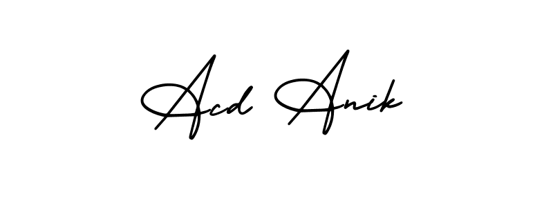 if you are searching for the best signature style for your name Acd Anik. so please give up your signature search. here we have designed multiple signature styles  using AmerikaSignatureDemo-Regular. Acd Anik signature style 3 images and pictures png