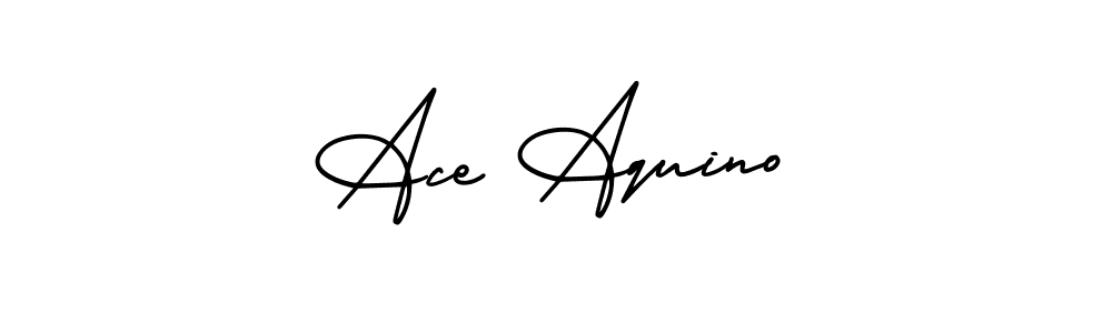 You should practise on your own different ways (AmerikaSignatureDemo-Regular) to write your name (Ace Aquino) in signature. don't let someone else do it for you. Ace Aquino signature style 3 images and pictures png