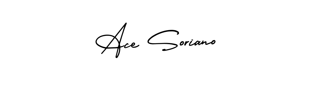 The best way (AmerikaSignatureDemo-Regular) to make a short signature is to pick only two or three words in your name. The name Ace Soriano include a total of six letters. For converting this name. Ace Soriano signature style 3 images and pictures png