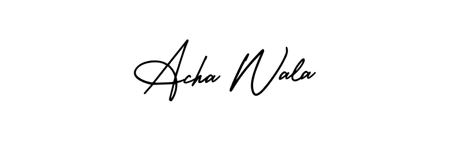 How to make Acha Wala name signature. Use AmerikaSignatureDemo-Regular style for creating short signs online. This is the latest handwritten sign. Acha Wala signature style 3 images and pictures png