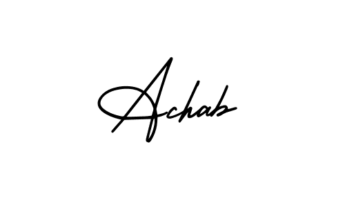 if you are searching for the best signature style for your name Achab. so please give up your signature search. here we have designed multiple signature styles  using AmerikaSignatureDemo-Regular. Achab signature style 3 images and pictures png