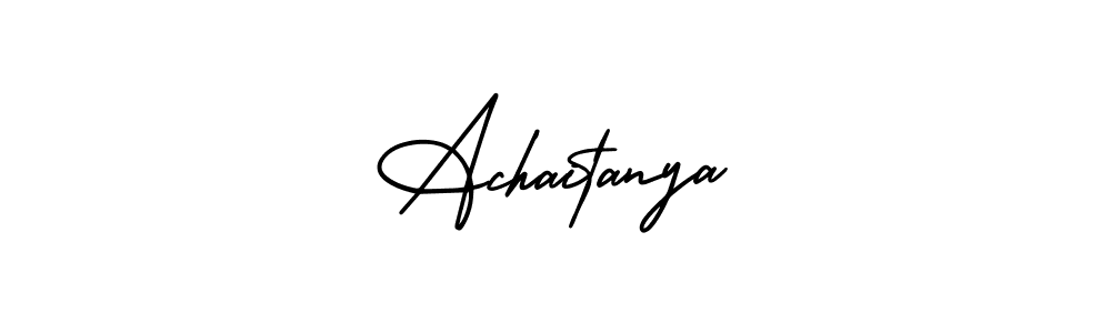 The best way (AmerikaSignatureDemo-Regular) to make a short signature is to pick only two or three words in your name. The name Achaitanya include a total of six letters. For converting this name. Achaitanya signature style 3 images and pictures png