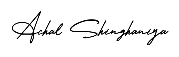 Create an unforgettable impression when signing with Achal Shinghaniya name styled in AmerikaSignatureDemo-Regular typography. 100% free online generator. Achal Shinghaniya signature style 3 images and pictures png