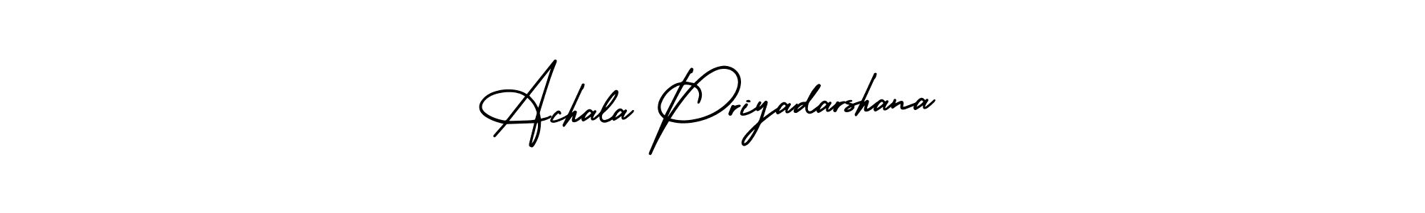 The best way (AmerikaSignatureDemo-Regular) to make a short signature is to pick only two or three words in your name. The name Achala Priyadarshana include a total of six letters. For converting this name. Achala Priyadarshana signature style 3 images and pictures png