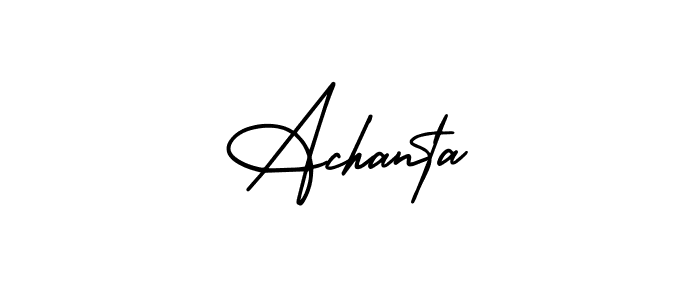 Design your own signature with our free online signature maker. With this signature software, you can create a handwritten (AmerikaSignatureDemo-Regular) signature for name Achanta. Achanta signature style 3 images and pictures png