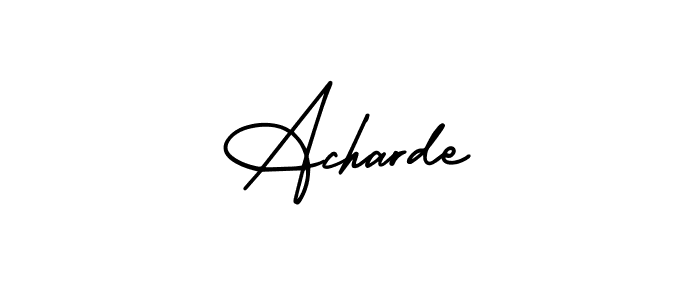 AmerikaSignatureDemo-Regular is a professional signature style that is perfect for those who want to add a touch of class to their signature. It is also a great choice for those who want to make their signature more unique. Get Acharde name to fancy signature for free. Acharde signature style 3 images and pictures png