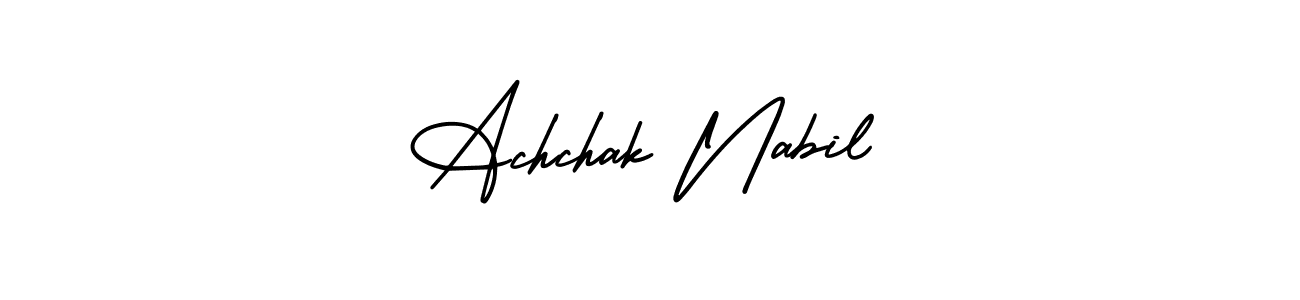This is the best signature style for the Achchak Nabil name. Also you like these signature font (AmerikaSignatureDemo-Regular). Mix name signature. Achchak Nabil signature style 3 images and pictures png