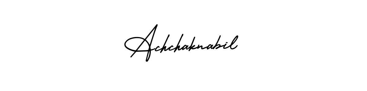 You should practise on your own different ways (AmerikaSignatureDemo-Regular) to write your name (Achchaknabil) in signature. don't let someone else do it for you. Achchaknabil signature style 3 images and pictures png
