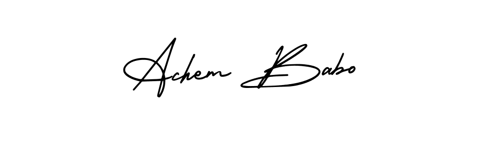 It looks lik you need a new signature style for name Achem Babo. Design unique handwritten (AmerikaSignatureDemo-Regular) signature with our free signature maker in just a few clicks. Achem Babo signature style 3 images and pictures png