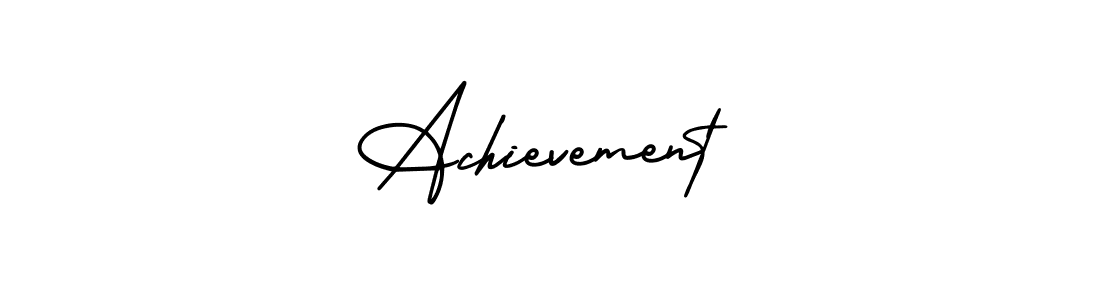 Design your own signature with our free online signature maker. With this signature software, you can create a handwritten (AmerikaSignatureDemo-Regular) signature for name Achievement. Achievement signature style 3 images and pictures png