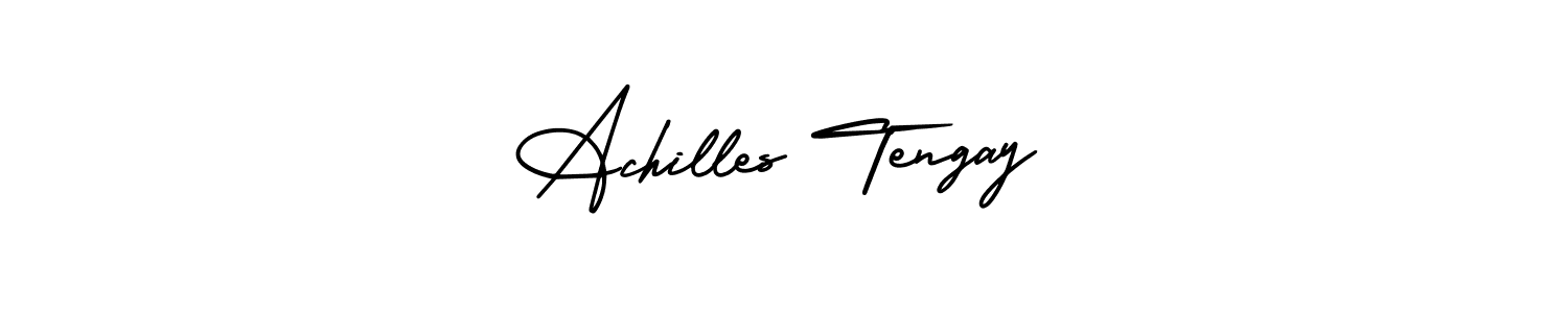 Use a signature maker to create a handwritten signature online. With this signature software, you can design (AmerikaSignatureDemo-Regular) your own signature for name Achilles Tengay. Achilles Tengay signature style 3 images and pictures png