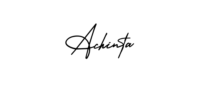 if you are searching for the best signature style for your name Achinta. so please give up your signature search. here we have designed multiple signature styles  using AmerikaSignatureDemo-Regular. Achinta signature style 3 images and pictures png