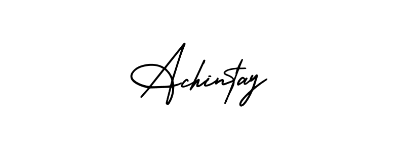 if you are searching for the best signature style for your name Achintay. so please give up your signature search. here we have designed multiple signature styles  using AmerikaSignatureDemo-Regular. Achintay signature style 3 images and pictures png