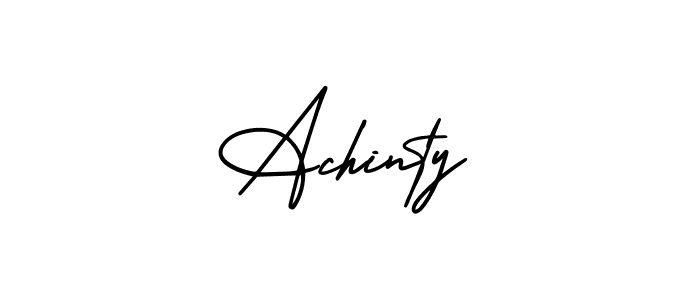 Use a signature maker to create a handwritten signature online. With this signature software, you can design (AmerikaSignatureDemo-Regular) your own signature for name Achinty. Achinty signature style 3 images and pictures png