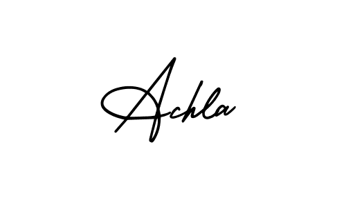 Similarly AmerikaSignatureDemo-Regular is the best handwritten signature design. Signature creator online .You can use it as an online autograph creator for name Achla. Achla signature style 3 images and pictures png