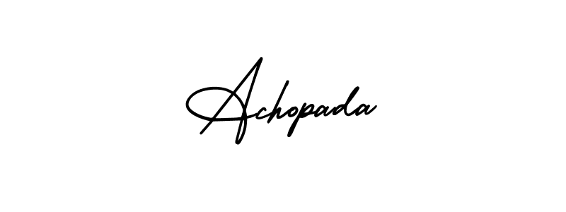 You should practise on your own different ways (AmerikaSignatureDemo-Regular) to write your name (Achopada) in signature. don't let someone else do it for you. Achopada signature style 3 images and pictures png