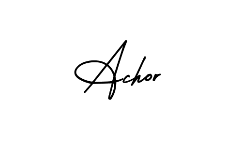 Achor stylish signature style. Best Handwritten Sign (AmerikaSignatureDemo-Regular) for my name. Handwritten Signature Collection Ideas for my name Achor. Achor signature style 3 images and pictures png