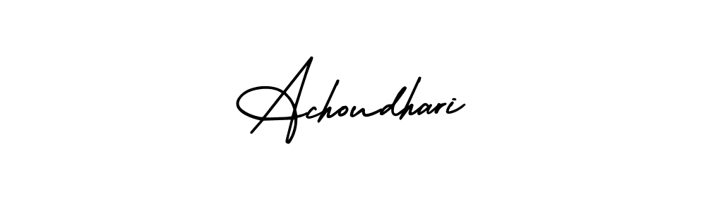 The best way (AmerikaSignatureDemo-Regular) to make a short signature is to pick only two or three words in your name. The name Achoudhari include a total of six letters. For converting this name. Achoudhari signature style 3 images and pictures png