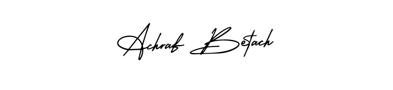How to make Achraf Betach name signature. Use AmerikaSignatureDemo-Regular style for creating short signs online. This is the latest handwritten sign. Achraf Betach signature style 3 images and pictures png