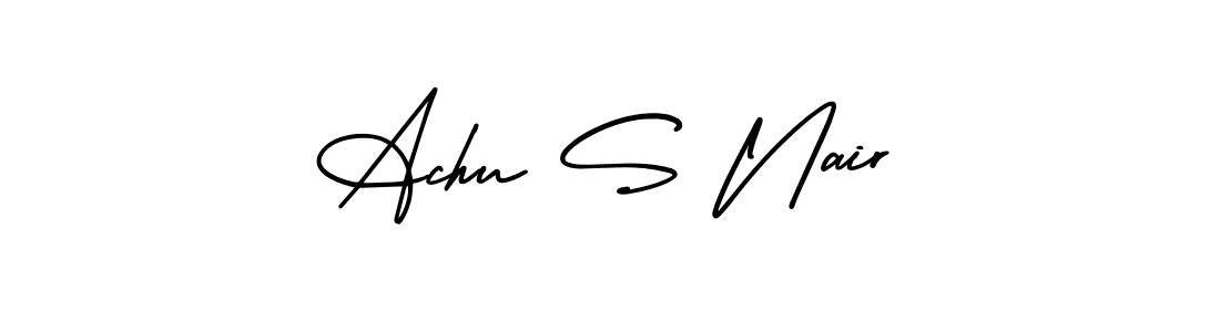 Make a beautiful signature design for name Achu S Nair. With this signature (AmerikaSignatureDemo-Regular) style, you can create a handwritten signature for free. Achu S Nair signature style 3 images and pictures png