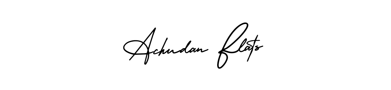 Achudan Flats stylish signature style. Best Handwritten Sign (AmerikaSignatureDemo-Regular) for my name. Handwritten Signature Collection Ideas for my name Achudan Flats. Achudan Flats signature style 3 images and pictures png