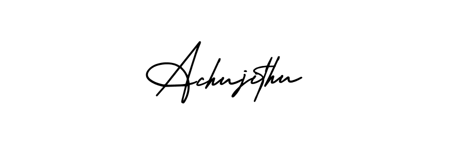 AmerikaSignatureDemo-Regular is a professional signature style that is perfect for those who want to add a touch of class to their signature. It is also a great choice for those who want to make their signature more unique. Get Achujithu name to fancy signature for free. Achujithu signature style 3 images and pictures png