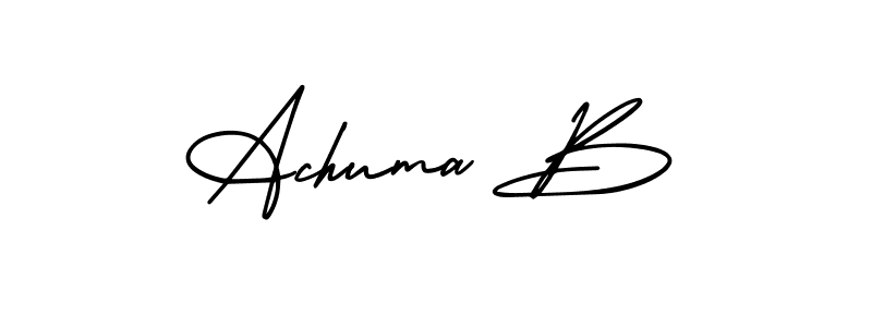 if you are searching for the best signature style for your name Achuma B. so please give up your signature search. here we have designed multiple signature styles  using AmerikaSignatureDemo-Regular. Achuma B signature style 3 images and pictures png