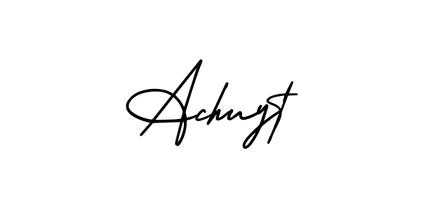 Similarly AmerikaSignatureDemo-Regular is the best handwritten signature design. Signature creator online .You can use it as an online autograph creator for name Achuyt. Achuyt signature style 3 images and pictures png