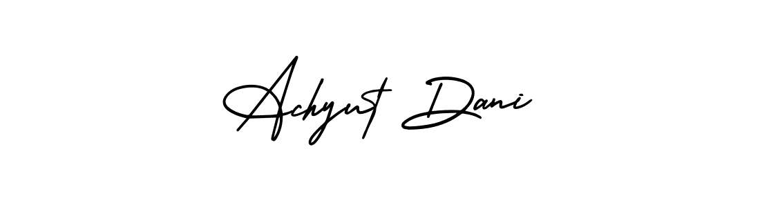 if you are searching for the best signature style for your name Achyut Dani. so please give up your signature search. here we have designed multiple signature styles  using AmerikaSignatureDemo-Regular. Achyut Dani signature style 3 images and pictures png