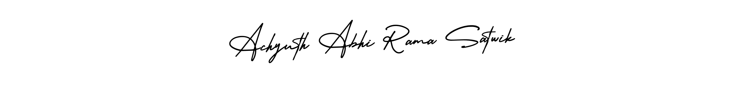 How to make Achyuth Abhi Rama Satwik name signature. Use AmerikaSignatureDemo-Regular style for creating short signs online. This is the latest handwritten sign. Achyuth Abhi Rama Satwik signature style 3 images and pictures png