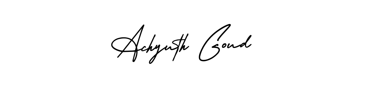 if you are searching for the best signature style for your name Achyuth Goud. so please give up your signature search. here we have designed multiple signature styles  using AmerikaSignatureDemo-Regular. Achyuth Goud signature style 3 images and pictures png
