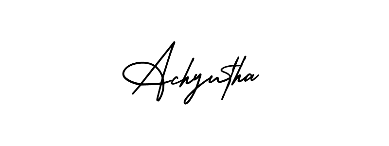 It looks lik you need a new signature style for name Achyutha. Design unique handwritten (AmerikaSignatureDemo-Regular) signature with our free signature maker in just a few clicks. Achyutha signature style 3 images and pictures png