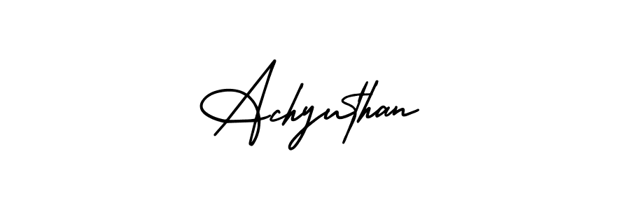 How to make Achyuthan name signature. Use AmerikaSignatureDemo-Regular style for creating short signs online. This is the latest handwritten sign. Achyuthan signature style 3 images and pictures png