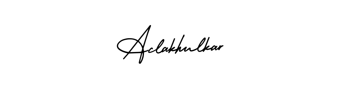 You should practise on your own different ways (AmerikaSignatureDemo-Regular) to write your name (Aclakhulkar) in signature. don't let someone else do it for you. Aclakhulkar signature style 3 images and pictures png