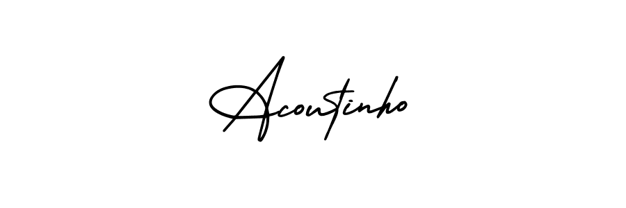 You should practise on your own different ways (AmerikaSignatureDemo-Regular) to write your name (Acoutinho) in signature. don't let someone else do it for you. Acoutinho signature style 3 images and pictures png