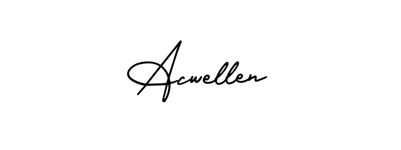 How to make Acwellen name signature. Use AmerikaSignatureDemo-Regular style for creating short signs online. This is the latest handwritten sign. Acwellen signature style 3 images and pictures png